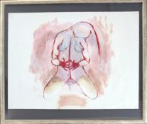 Kate Walters (21st Century artist) mixed media 'Bleeding Woman' dated 2005, signed, framed and