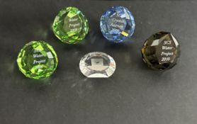 Swarovski Crystal Glass, a small collection including SCS water Project 2008 paperweight, SCS