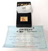 A Del Boy stamp, replica produced in genuine '24 carat gold' with certificate of authenticity