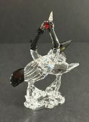 Swarovski Crystal Glass, Red Crowned Cranes - 2013, boxed.