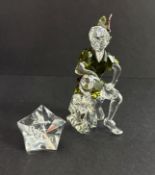 Swarovski Crystal Glass, Disney - Peter Pan and plaque, boxed.