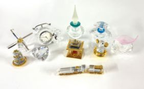 Swarovski Crystal Glass, a small collection including Crystal Memories - Wedding Cake, Flacon -