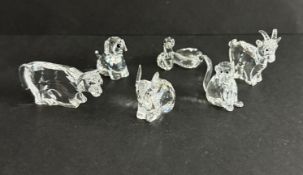 Swarovski Crystal Glass, a small collection including Zodiac Tiger, Zodiac Snake, Zodiac Goat,