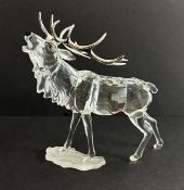 Swarovski Crystal Glass, Stag, boxed.