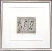 Peter Milton (20th Century) etching and engraving 'Cotillion' dated 1992 edition 28/125 signed in