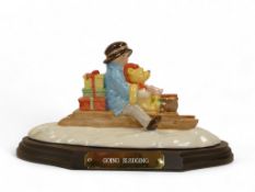 Royal Doulton, Winnie The Pooh Going Sledging WP34, limited edition no.1016 of 5000, with wooden