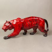 Royal Doulton Flambe Large Stalking Tiger. H:-17cm x W:35cm