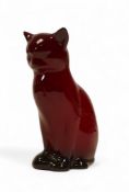 Royal Doulton Flambe Sitting Cat. (H: 12cm)