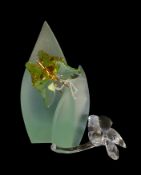 Swarovski Crystal Paradise Astara light emerald Butterfly (243236), together with lucky four leaf