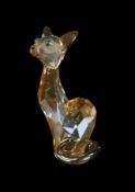 Swarovski House of Cats 'Diane' Sitting tall Siamese in golden shadow Crystal (988017) retired 2012,