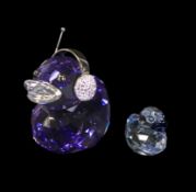 Swarovski Happy Ducks Series D J Duck with Head Phones (1049592) retired 2012 designed by Keiko