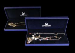 Three Swarovski Crystal Necklace of multi coloured Crystals together with a Gold plated Crystal