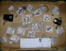 Swarovski selection to include:- SCS brooch, Purple Crystal Pendant and Chain, Gold Figure of