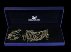 Swarovski Crystal Necklace (910876) with matching Earrings, crystal colours Clear, Black, Light