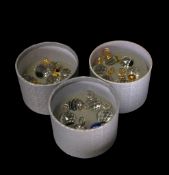 Swarovski Three Boxed Sets of Six Crystal Place Card Holders, two sets Gold tone, one set Silver