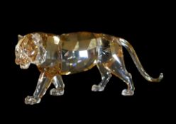 Swarovski Amber Crystal 'Endangered Wildlife Tiger'(1003148) retires 2010 , designed by Elisabeth