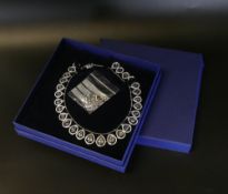 Swarovski Mila Provence Lavender/Clear Crystal Collar Necklace 1126759 38cm together with 1126760