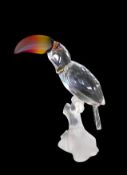 Swarovski Crystal Toucan with coloured beak (234311), by Michael Stamey, boxed. (H: 9cm)