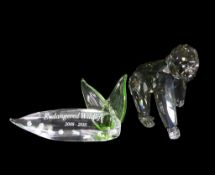 Swarovski Black Diamond Crystal Infant Gorilla (955440) retired 2009, designed by Anton Hirzinger.