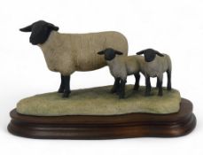 Border Fine Arts Suffolk Ewe with Lambs, model no.L87 by Ray Ayres, limited edition no.879 of