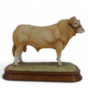 Border Fine Arts Blonde D'Aquintaine Bull, model no.L116 by Ray Ayres, limited edition no.1 of