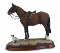 Border Fine Arts 'Faithful Friends' (bay horse and terrier), model no.B0942 by Anne Wall, limited