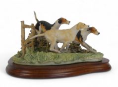 Border Fine Arts Forrad Away (three Foxhounds), model no. L64 by Elizabeth Waugh, limited edition