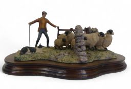 Border Fine Arts One Man and his Dog, model no.L55 by Ray Ayres, limited edition no.128 of 850. (