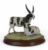 Border Fine Arts Jacob Sheep, model no.B0352 by Ray Ayres, limited edition no.443 of 750. (H: