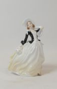Royal Doulton Lady Figurine Autumn Breeze HN2147, Black/White Colourway. H:-20cm