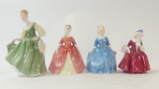 Royal Doulton Lady Figurines to include:- Fair Lady HN2193, Debbie HN2400, A Child from Williamsburg