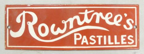 Enamel 'Rowntree's Pastilles' advertising sign. (H: 10cm x L: 30.5cm)