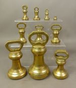 Graduated set of brass weights, 1oz - 7lb (10),
