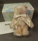 A boxed Steiff 663338 William and Katherine Royal Wedding articulated mohair teddy bear, button