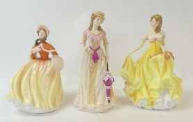 Royal Doulton Lady Figurines to include:- Spring HN5321, Summer HN 5322, Autumn HN5323. Tallest:-