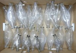 A collection of vintage Hygienic feeder bottles, two sizes. (1 Tray)