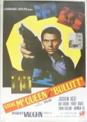 Cinema poster Bullit, reprint of the movie poster for the Italian release of the classic American