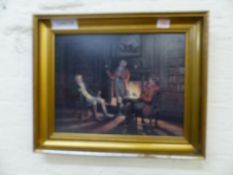 Gilt framed Frank Moss Bennett 'Reminiscences' print, overall size 57cm x 47cm.
