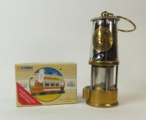 The Protector Lamp and Lighting Eccles Miners safety lamp type 6, together with Corgi Classics 97365