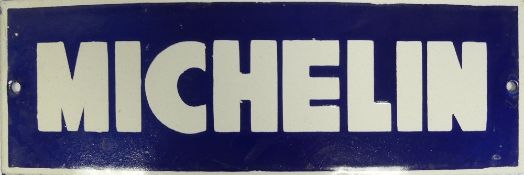Enamel 'Michelin' advertising sign. (H: 10cm x L: 30.5cm).