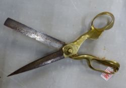 Large pair of vintage Wilkinson's brass handled shears.