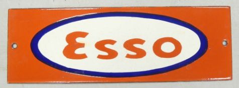 Enamel 'Esso' advertising sign. (H: 10cm x L: 30.5cm)