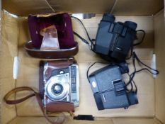 A Kodak Retina vintage camera with Retina-Xenar f2,8/45mm lens, together with 2 pairs of Chinon