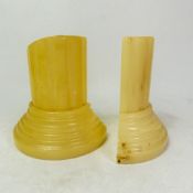 Pair of Italian carved alabaster column design Grand Tour style bookends, 16cm in height.