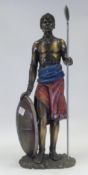 Leonardo collection large resin/composite figure of an African Warrior Masai (2003). H:-65cm.
