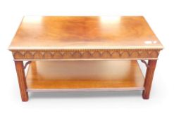 A modern mahogany coffee table, H45.5cm x W97cm x D53cm. COURIER OR COLLECTION ONLY