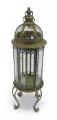 Metal frame glass inset Storm Lantern. (H: 84cm)