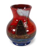 Anita Harris 'Potteries Past' Trojan Vase, Gold signed, Height 14cm.