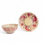 Charlotte Rhead for Crown Ducal large charger, floral design 6918 in vibrant pinks, 32cm dia.