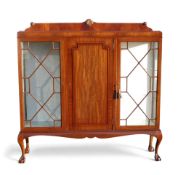 Early 20th Century mahogany display cabinet with astragal glazed doors, H136.5cm x W132.5cm x D31.